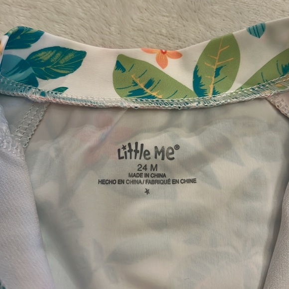 Little Me Tropical One-Piece Infant Rashguard swimsuit - Picture 4 of 14